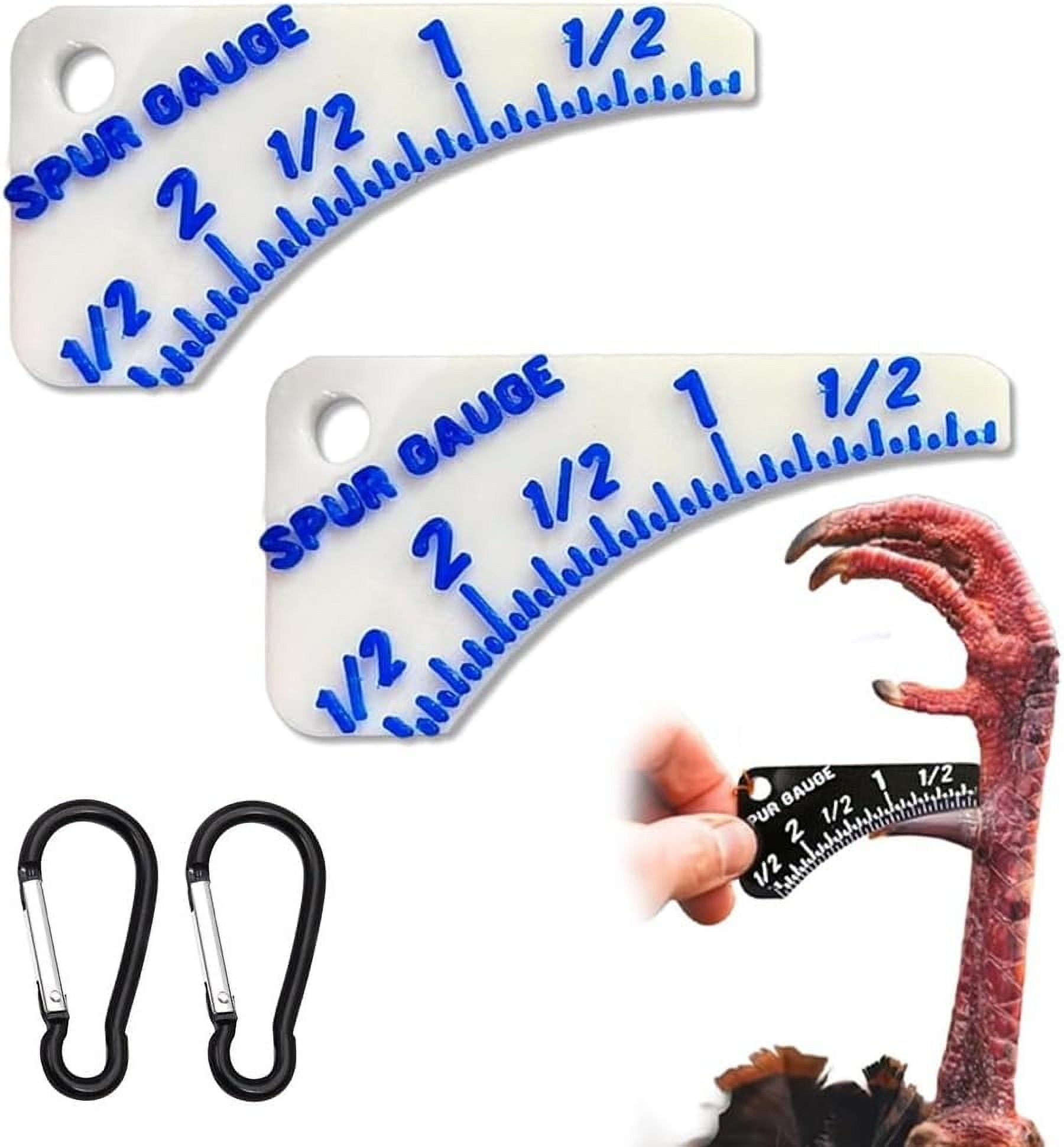 Wild Turkey Spur Gauge, Precision Turkey Hunting Tool for Measuring Length, Professional Accurate Spur Measurement \u0026 Age Determination Accessories for Hunting Enthusiasts Gifts(White*2pcs)